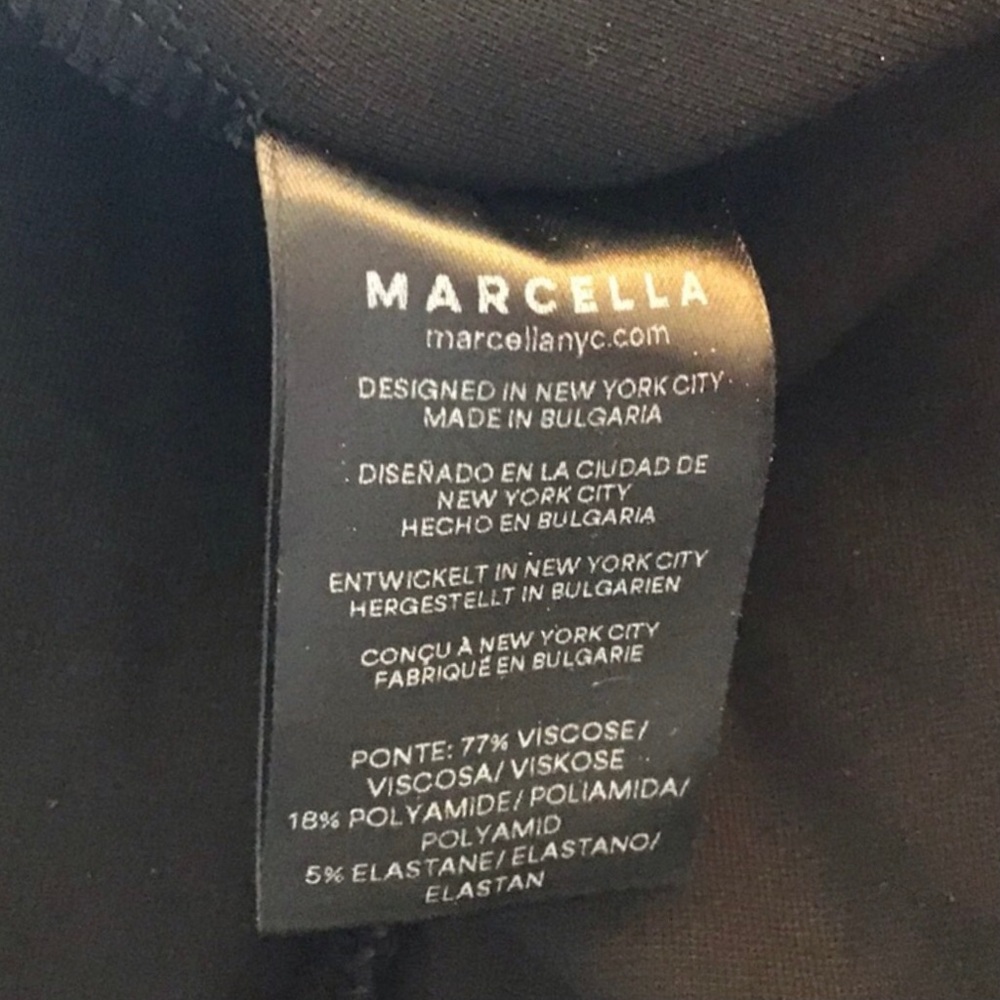 Marcella Valeria European Ponte One Shoulder Gown Black Illusion Sleeve Large - Picture 8 of 8